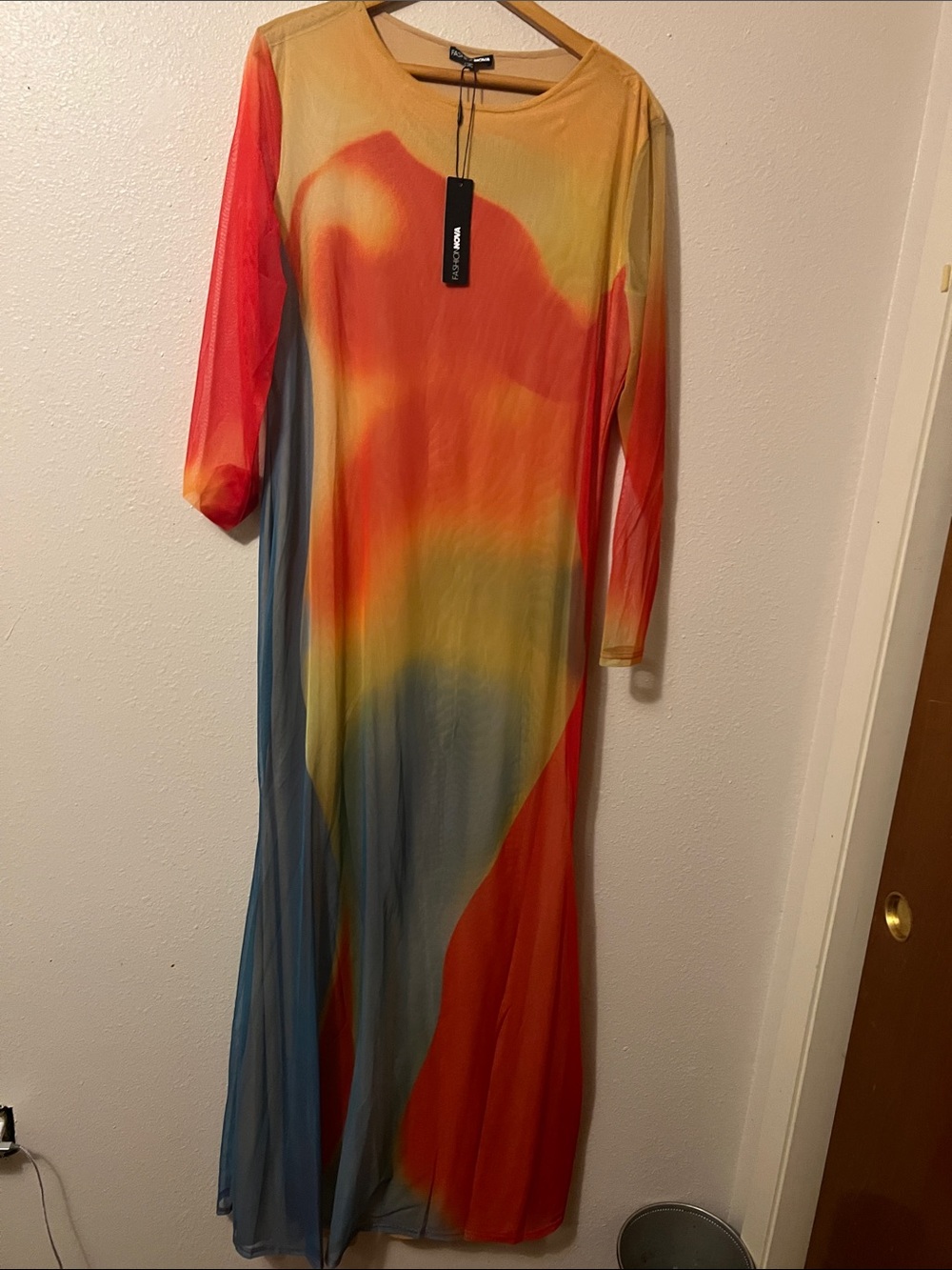 Fashion Nova Ombre Maxi. Dress has a few snags and tiny holes from pulling up.